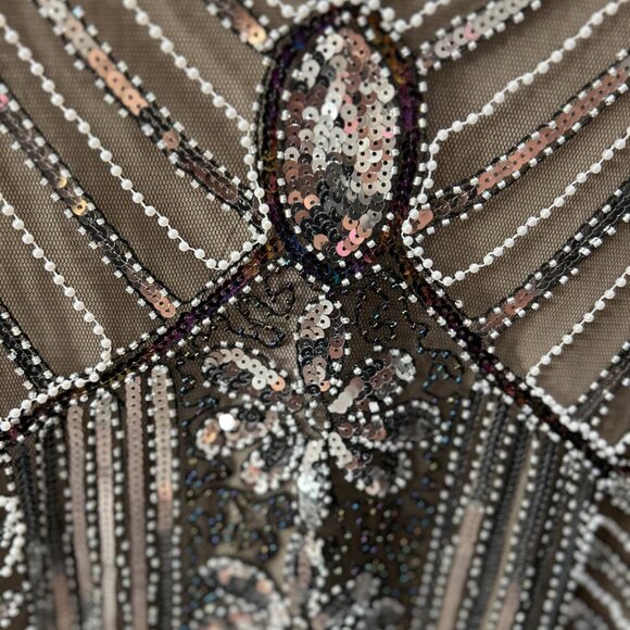 Black & Gold Sequin Tassel Dress | NWT XL - Picture 3 of 7